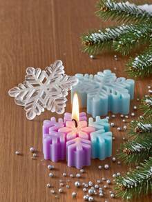 1 pièce Moule en silicone 3D en forme de flocon de neige de Noël - Outil décoratif pour l'artisanat fait main avec divers matériaux (bougies, savon, résine, argile douce, artisanat de gouttes de colle), moule en silicone réutilisable idéal pour les artisanats festifs de Noël