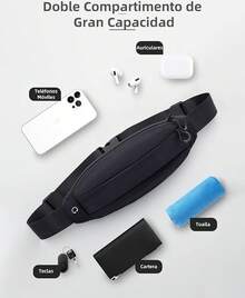 EstiloTendenciaCangurera Deportiva Para Hombre Mujer, Cangurera RiñOnera Deportiva Para Correr, RiñOnera De Marcha Con CinturóN Regulable, Impermeable Y Ligero, Para Viaje, Correr, Ciclismo Y Gimnasio (Blanco)Calidad PremiumVersióN Mejorada - Gris - Ver 9