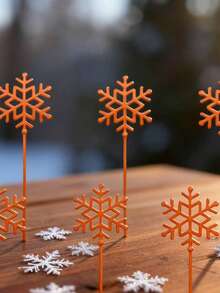 Metal Snowflake Garden Ornaments - Easter & Christmas Decorative Ground Stakes, Metal Crafts For Outdoor Decoration