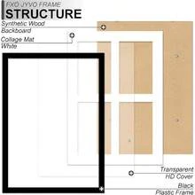 4x6 Picture Frame Collage Display 4 4x6 Picture Collage Or 10x14 Photo Only Without Mat Light Weight And High Transparent Frame For Wall 1 Pack/Black/4Openings - 黑色 - 查看 3