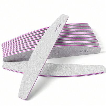 6/10/20/30 专业指甲锉，180/100 指甲锉，适用于天然指甲，双面可水洗细纹指甲锉，适用于家庭和沙龙使用。