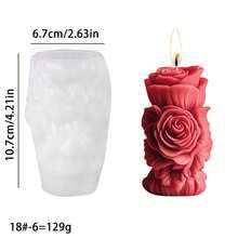 1 buc matriță din silicon cu flori de trandafir pentru lumânare parfumată DIY, piatră difuzoare de parfum, accesorii decorative pentru Ziua Îndrăgostiților
