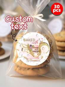 1-288pcs Customized Retail Store Labels, Customized Stickers, Customized Text Round Stickers - Personalized Self-Adhesive Labels, Suitable For Gift Bags, Sweets And Baked Goods Packaging Boxes, Floral Patterns, Printed With "Baked With Love" Text, Can Be Used As Gift Bag Stickers, Thank You Stickers, Bachelor Party Labels, Envelope Stickers, Invitation Stickers. ,Kids-Activity - Multicolor - View 60