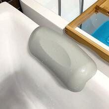 1 pieza Almohada de descanso para bañera de spa con malla 3D, con ventosas, cojín antideslizante para el cuello y la espalda para el baño del hogar - Gris - Ver 2