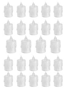 3/12/24pcs Medium Crystal Drip Pattern LED Electronic Candle Lights (Battery Included), Rose Pattern Projection Tea Candle Lights, Flameless Candle Lights, Wedding Holiday Decoration Candles, Home Decor, Tabletop Decoration Candles - Huang Guang - View 12