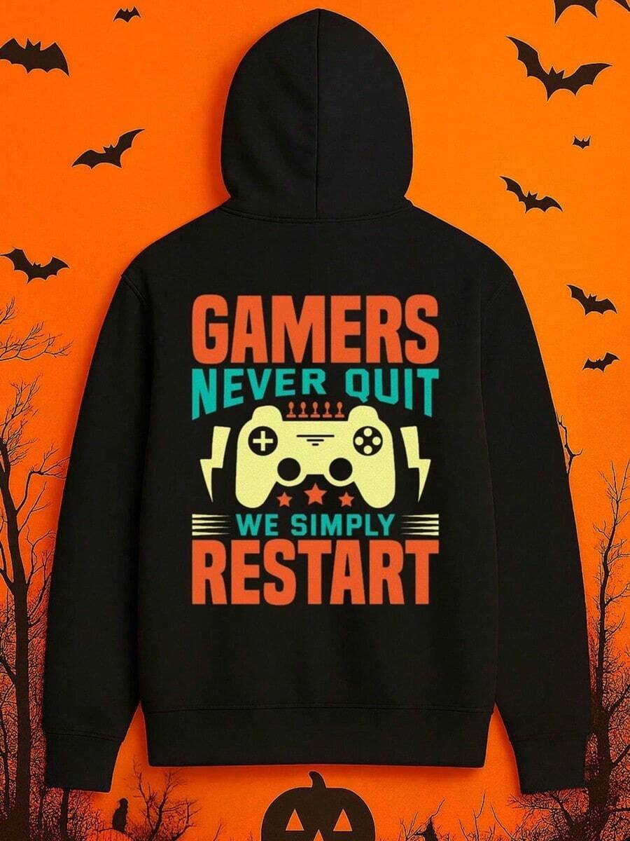 A Collection Of Humorous Hoodies And Sweatshirts For Men, Featuring Long Sleeves In Black, I For The Autumn And Winter Seasons. Perfect For Christmas, Halloween, And Birthdays, These Comfortable Afall Hoodies,Men's Fall Clothes,Street Wear,Halloween,Mens Hoodies,Y2k Clothes,Jesus Hoodie,Thanksgiving Day,Nightmare Before Christmas,Christmas,Basics,Christmas Sweatshirt,Thanksgiving Outfit Men,,Christmas Clothes,Winter Clothes For Men,Men Gifts - 黑色 - 查看 1