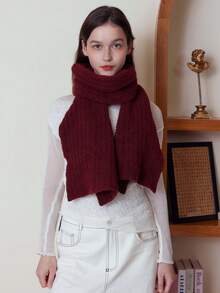 1 szt. damski szalik w jednolitym kolorze w kratkę, ciepły i wiatroszczelny z wełną, miękki i przyjazny dla skóry, odpowiedni do codziennych dojazdów do pracy i podróży, jesień/zima