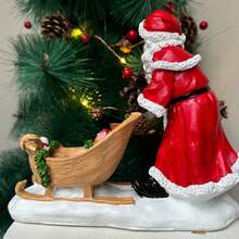 1 pieza Modelo decorativo de Papá Noel en trineo de resina para decoración del hogar, dormitorio y oficina - Multicolor - Ver 6
