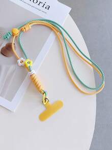 1 pieza Cordón ajustable de nailon con colgante floral, correa transversal resistente, correa para la muñeca para teléfono, cámara, bolso, unisex