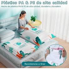 10 Piezas Bolsas de Almacenamiento al Vacío con Bomba Eléctrica, Bolsas de Compresión que Ahorran Espacio, Almacenamiento Reutilizable para Ropa, Almohadas y Edredones (flor) - follaje - Ver 6