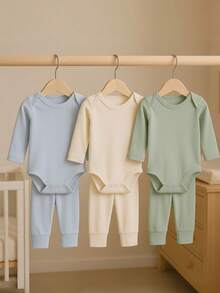 Kit 6 Baby Bodysuits And Trousers, Girl Or Boy Layette - Con trai - Xem 13