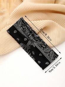 Set de 6 diademas deportivas elásticas de moda con estampado de paisley y diseño de nudo cruzado bohemio, banda para el cabello para el gimnasio, turbante, diadema para sudar, accesorios para el cabello de otoño e invierno para mujer para looks de vacaciones, pañuelo elegante para mujer