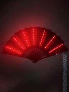 Rave Folding Fan LED Illuminated Large Hand Fan Color Luminous Handheld Folding Fan (Product Without Battery) Used For Party Gifts, Performance Shows, Weddings, Birthdays, Home Decor Nightclubs, Fluorescent Prop Fans, Halloween Parties, Role Playing, Luminous In The Dark, Gifts, Parties - Multicolor - View 22