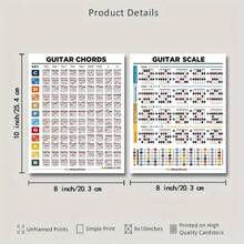 Póster de acordes de guitarra para principiantes: Hoja de trucos integral que combina el aprendizaje visual y la teoría musical, póster de acordes de guitarra para principiantes, gráfico de acordes de guitarra, emparejado con el círculo de quintas, gráfico de acordes de guitarra de teoría musical, memo de guitarra, accesorios para instrumentos, adecuado para principiantes y músicos, ayuda para el aprendizaje musical, ideal para dormitorio y decoración del hogar, póster educativo de música, regalo perfecto para amantes de la música, regalo de cumpleaños, regalo de San Valentín, regalo de Año Nuevo, regalo navideño - Multicolor - Ver 8