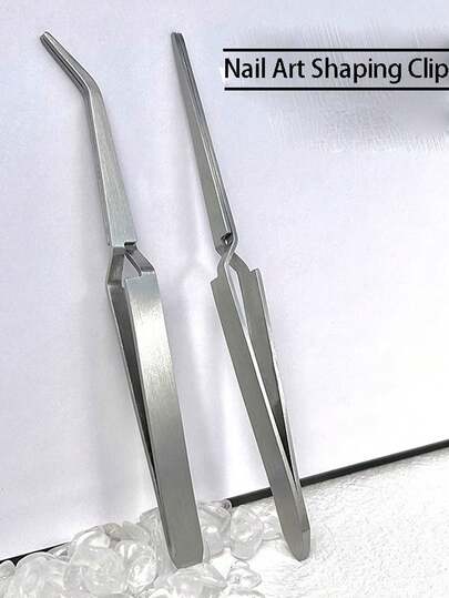 1 Stück multifunktionale Nagel-Kunst Plastik-Clip Kristall Nagel geformte Pinzette Formzange Glas Nagel Formclip Lichttherapie Nagel