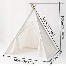 便携式儿童帐篷 Tipi 儿童游戏屋婴儿房装饰儿童帆布游戏帐篷 Wigwam 儿童小海滩帐篷