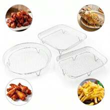 1/3 st stapelbart rostfritt stålställ för airfryer, flerskiktad torkbricka, lämplig för airfryer, mikrovågsugn, ångkokare, återanvändbar