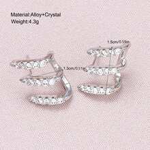 Unique Design Three Claw Ear Cuffs And Curved Crystal Stud Earrings For Women Minimalist Chic Jewelry With High Quality Sparkling Stones Elegant And Comfortable To Wear Perfect For Daily Outfits Parties Weddings And Gift Giving Gold Jewelry Earrings For Women Halloween Earrings For Women
