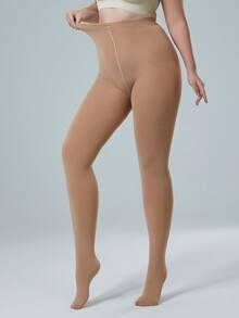 1pc Women's 600d Thermal Lined Fleece Leggings Tights, Fashionable Pantyhose