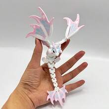 1件3D打印可动龙雕像，身体可活动，鳞片可动 - 动态3D打印艺术品，适合圣诞节和万圣节装饰、圣诞礼物、减压玩具、圣诞装饰品、3D打印动物、情人节礼物、复活节礼物、返校礼物、3D打印动物、、趣味玩具 - 彩色 - 查看 14