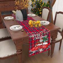 Steag de masă festiv de Crăciun cu bivoli de apă, covorașe de masă pătrate și rotunde, steag de masă cu brad de Crăciun cu camion roșu, față de masă cu camion roșu pentru masă, disponibil într-o varietate de dimensiuni