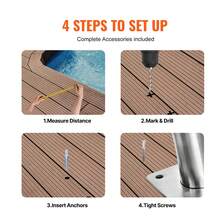 Pool Handrail, 2 PCS 30x30 In Pool Railing, Stainless Steel With Base Plate For Indoor/Outdoor Pools,Swimming Pool Saf Ety Railing For Decks,Rust-Proof Grab Bar W/ Grip Cover&Accessories For Spas - Silver - View 5
