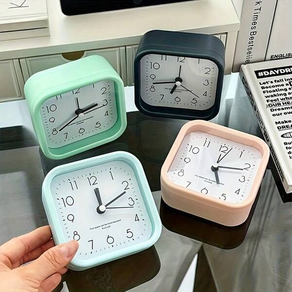 1pc Simple Student Alarm Clock, Fashion Holiday Gift, Suitable For Office Workers, Living Room Desk Decor, Bedside Table, Ticking Sound Home Decor Room Decor