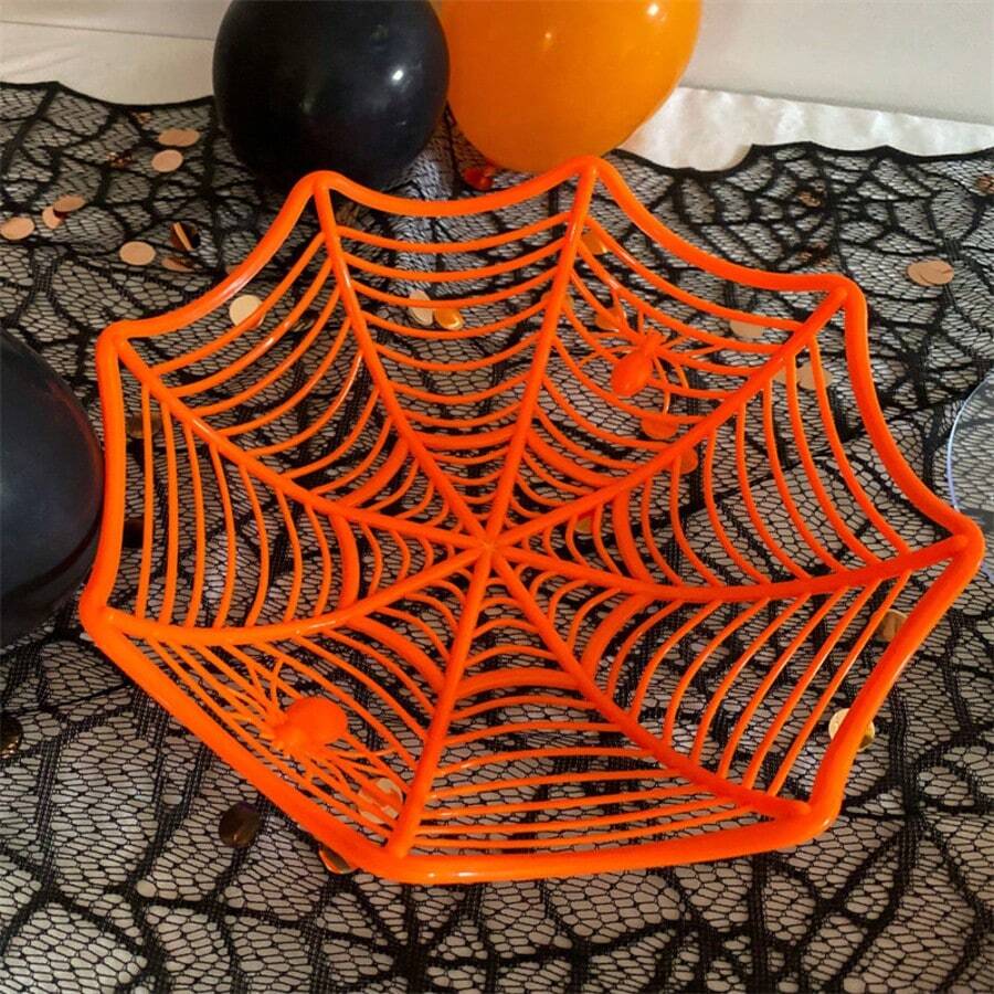 Halloween Dekoration Spinnennetz Obstkorb Layout Party Süßigkeiten blaue Requisiten
