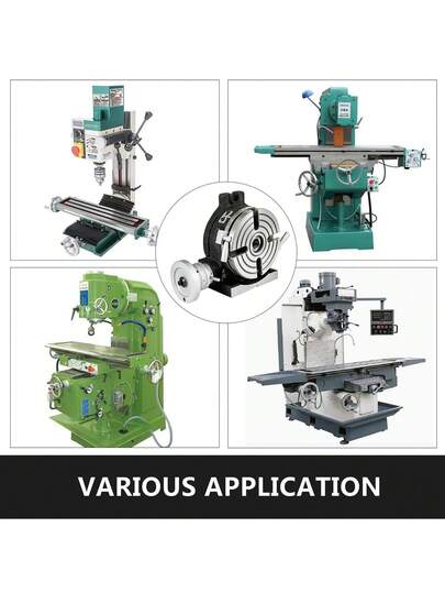 6 Inch Rotary Table For Milling, Horizontal & Vertical Milling Table With 4 Slots, MT-2 Taper, Includes Indexing Plate Set For Precision Milling And Drilling
