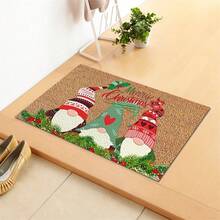 1pc Crystal Velvet Christmas Entrance Mat, Home Doormat, Anti-Slip Carpet Floor Mat