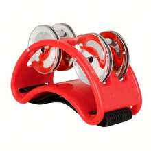 Vibrant Dual-Row Foot Tambourine - Perfect For Drum Accompaniment & Percussion, Durable ABS Material, Available In Multiple Colors (Green, Blue, Pink, Yellow, Red) - Ideal For Students & Drummers - Multicolor - View 10