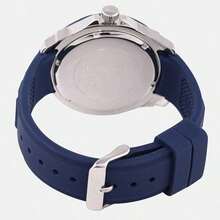 Guess Reloj de cuarzo para hombre con caja de acero inoxidable, correa de silicona y esfera con manecillas. Adecuado para uso diario y deportivo W0967G2