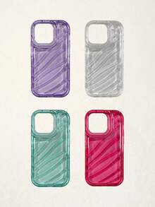 4 piezas Funda de teléfono con láser ondulado compatible con iPhone 17 Pro Max, 13/16 Pro Max - Multicolor - Ver 21