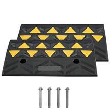 Rubber Curb Ramps, 2 Pack, 4.3 Inch Lift Height, Heavy Duty, 33069 Lbs/15 T Capacity, Threshold Ramps, Driveway Ramps With Stable Grid Structure For Cars, Wheelchairs, Bicycles, Motorcycles - 4.3 Pulgadas - View 11