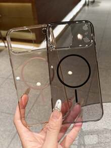 Luksusowe, przezroczyste, błyszczące, magnetyczne etui kompatybilne z 'em 17Air 17 16 15 14 13 Pro Max, przezroczyste, wstrząsoodporne, magnetyczne etui z tyłu do ładowania bezprzewodowego - Przezroczysty Czarny - Zobacz 4