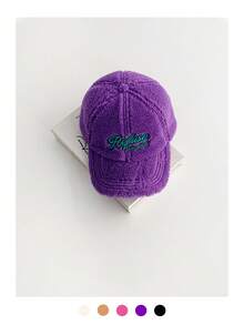 1顶软顶复古棒球帽，字母刺绣，五片式，男女通用街头风，秋冬季时尚个性化棒球帽，情侣美式复古字母刺绣五片式棒球帽，情侣保暖可调节后扣 - 彩色 - 查看 10