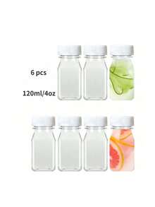 1/6/10 Stück Kunststoff Saftflaschen mit weißen Deckeln, auslaufsichere klare Kunststoff Saftflaschen - perfekt für Smoothies, Milch & selbstgemachte Getränke - Entsaftungsbehälter Wasserflasche für Outdoor für Sport, für den Kühlschrank, wiederverwendbare Entsaftungsflaschen, Smoothie Flasche, leere Kunststoff Saftflaschen, Getränkebehälter mit Deckel, leere Milchflaschen Kunststoff Smoothie Trinkflaschen (Mehrere Größen: 120ML/250ML/450ML/250ml/350ml)