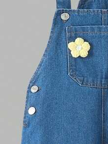 女童可爱花卉印花牛仔连体裤，2025年秋季新品系列