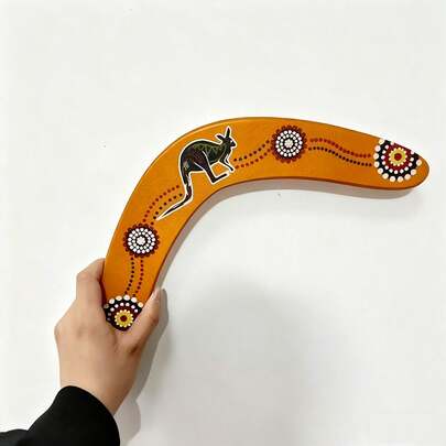 1 pieza Bumerán de madera para principiantes, juguete volador de regreso, juguete deportivo para exteriores