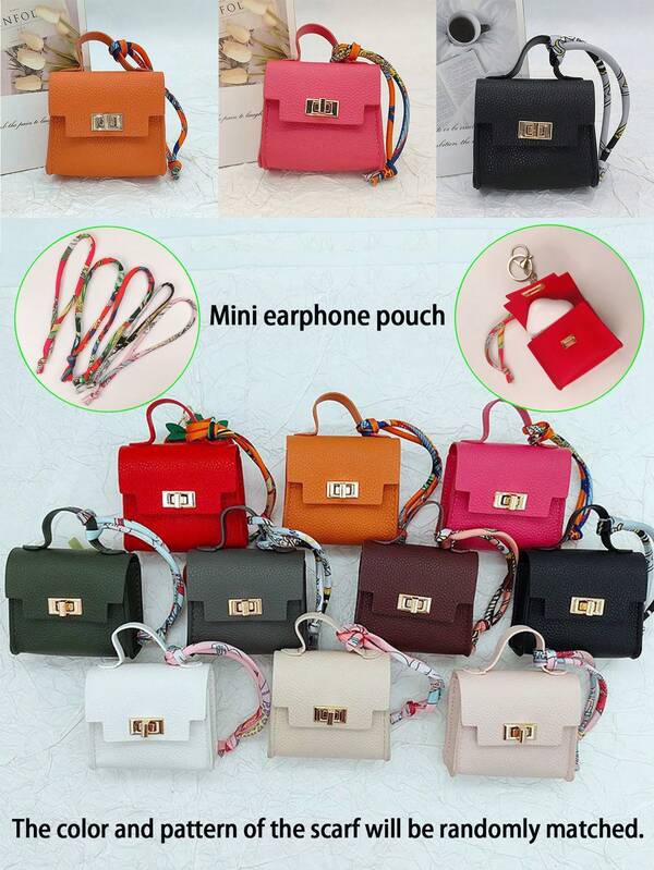 Earphone Case, Keychain Earphone Case, Decorative Earphone Case, Mini Hanging Pouch Keychain Pendant, New Fashion Lipstick Hanging Pouch Earphone Case, Car Key Function Small Bag Cable Organizer Electronic Organizer Storage Bag Waterproof Portable For Travel For Tech For Women For Men