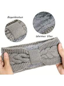 1pc Ear Warmer Headband For Women,Winter Knit Thick Fuzzy Thermal Lined Warm Headbands Ear Muffs Head Wraps, Stocking Stuffers For Women Women Scarf Hair Accessories Warm Hair Bands Women Bandanas