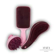 TRIO Brush Kit: Flex Racket, Magic Brush And Silicone Hair Massager Brush - 酒紅色 - 查看 1