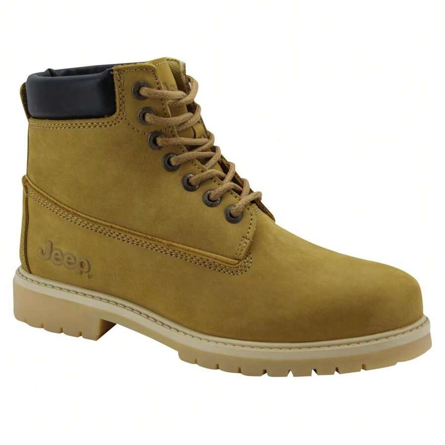 Jeep Men's Leather Boots Comfortable Light Resistant - Yellow - View 1