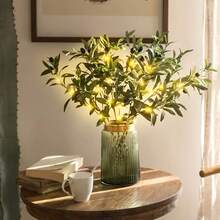 1 LED Olive Branch Fairy Light, A Battery-Powered Decorative Lamp, Suitable For Home, Wedding, Party, Christmas - Not Waterproof, Made Of PP And Plastic Materials, Ideal For Table And Cabinet Decoration (Battery Not Included)