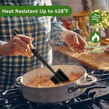 Meat Chopper For Ground Beef, Heat Resistant Meat Masher For Hamburger Meat Meat Masher, Ground Beef Chopper Tool Kitchen Tools & Gadgets - 黑色 - 查看 2