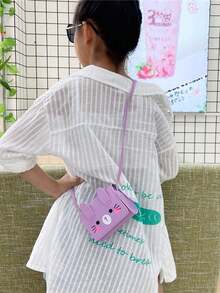 1 bucată Pu cataramă magnetică la modă cu desene animate de iepure tridimensional urechi umăr crossbody bag, drăguț portofel mini pentru fete, potrivit pentru diverse ocazii, curea de umăr confortabilă, multifuncțională și nu pretențioasă, potrivită pentru exterior, joacă, naveta, un cadou perfect pentru prieteni