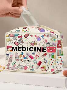 Nueva Bolsa de Almacenamiento Ouchie Pouch - Bolsa Médica, Bolsa de Aseo, Artículos Esenciales de Viaje, Diseño Colorido Adecuado para Medicamentos, Cosméticos y Suministros de Viaje, Organizador de Cuidado Personal, Bolsa de Almacenamiento Médico Portátil, Puede Almacenar Medicamentos y Suministros Médicos - Multicolor - Ver 4