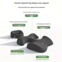 Breastfeeding Mother's Reclining Pillow With Breast Pad, Beauty Bed Special Memory Foam Pillow, Beauty Salon Reclining Pillow, Massage Reclining Pillow, Soft Polyester Fabric, Polyurethane Filling, Zipper Design, Suitable For Adults, All-Season Multi-Functional Use, Christmas Gift - Màu Xám nhạt - Xem 11