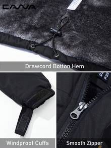 Cavva Men's Water Resistent Skiing Jacket Winter Windproof Warm Detachable Hood Multi-Pockets Hiking Coat Camping Skiing Climbing Windbreak,Skiing - Black - View 3