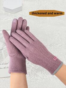 Women's Gloves: Warm Lining, Suitable For Winter Use, Windproof And Cold-Proof, Support Touchscreen Operation, Available In Gray, Black And Coffee Colors, One Size - Multicolor - View 13